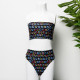 Black tube top split swimsuit triangle bikini YWJ1906