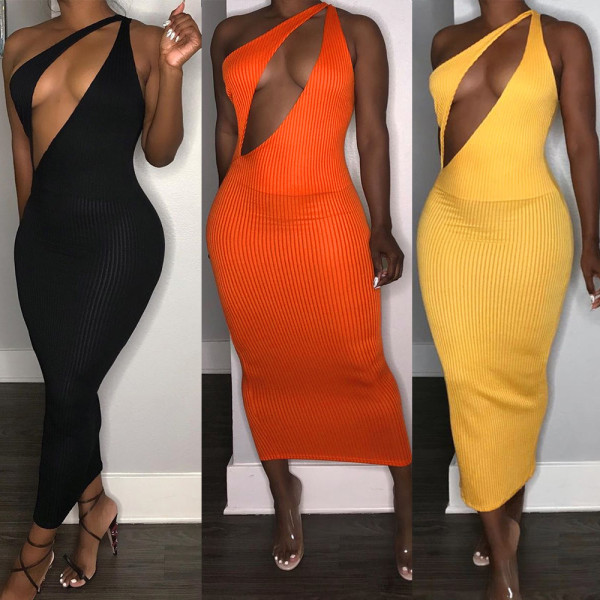 Vest stripe slim dress nightclub dress FSX120