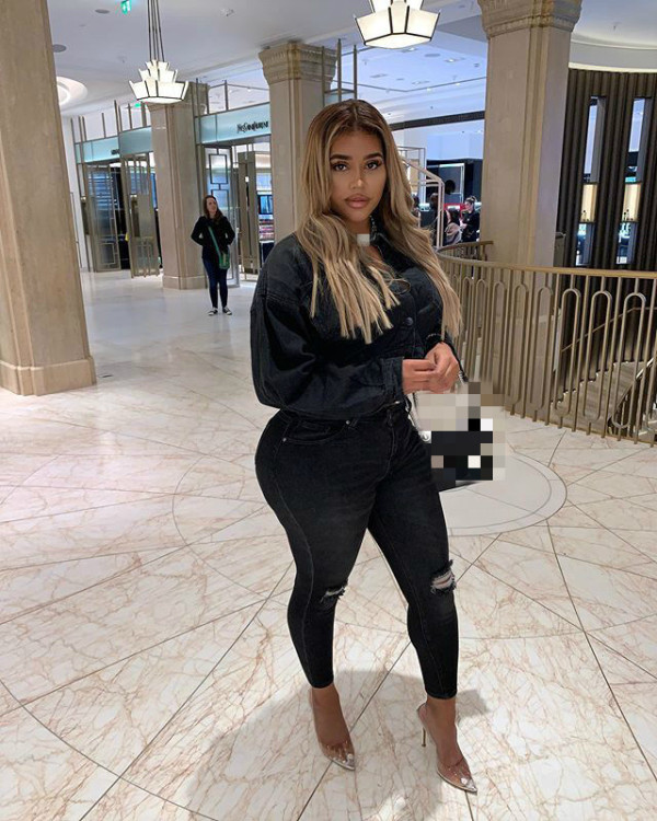 Black stretch jeans women's ripped jeans leggings CJ871