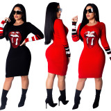 Casual T Shirt Glitter Sequins Dress CM305