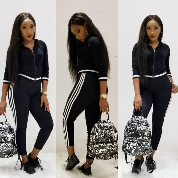 Hot Sale Stripe Patchwork Hooded Black Track Suits HM5159