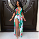 Sexy neck strap V-neck dress SMR9285