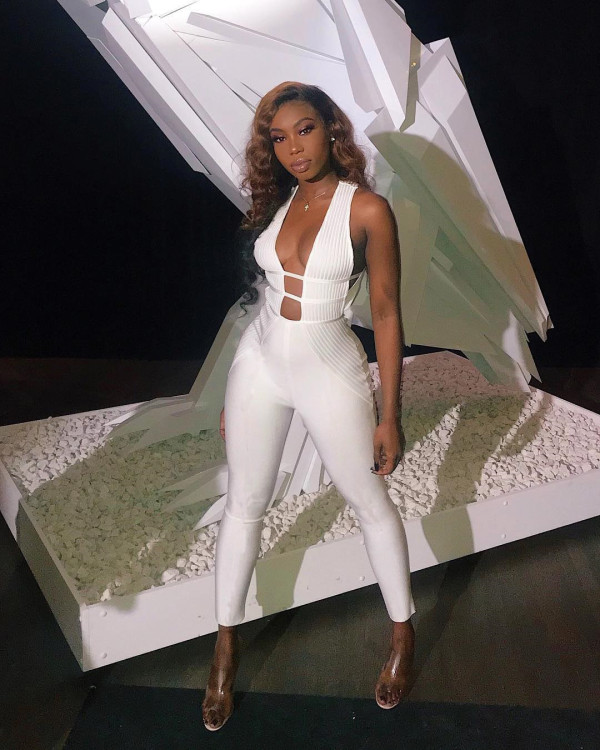 Club Sexy Sleeveless White/Black Tight Jumpsuit C2010