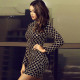 Slim Bodycon Sexy Checks Long Sleeves Sequin Dress YMK21690