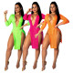 Hot Sexy Split Glitter Sequins Deep V Collar Ladies Dress SMR9231