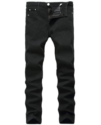 Slim feet elastic black pants Slim mens high elastic pure black denim pants TX818