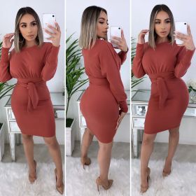 Fashion casual strap solid color package hip skirt YM9189