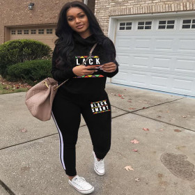 Autumn Long Clothes Letters Printing Track Suits D8205
