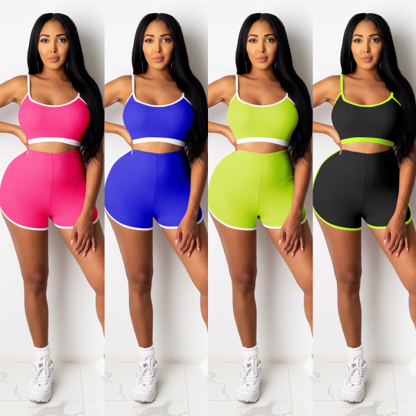 Ladies yoga short camisole two-piece suit CYF3635