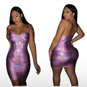 Cheap Printing Women Spaghetti Strap Wrap Dress OMR9605