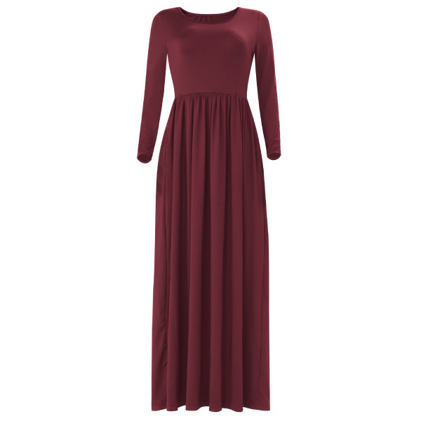 Bodycon Solid Cotton Nip-Waisted Maxi Dresses WMZ1888