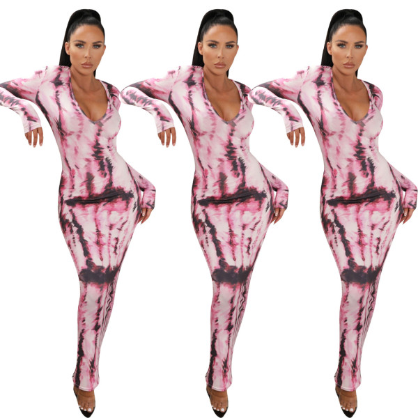 Womens printed long dress NK167
