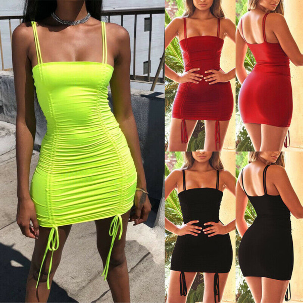 Sleeveless tube top strap dress YJY982