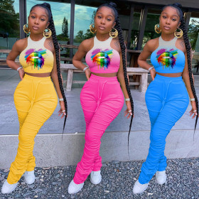 Positioning gradient color tie-dye two-piece set ZH5225