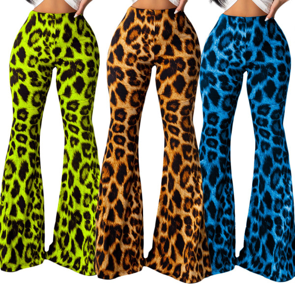 Sexy Ladies Leopard Print Flare Long Pants SN3654