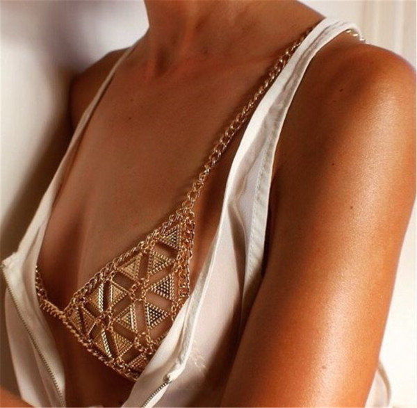 Chest chain retro bra chain exaggerated personality fashion triangle body chain N-6379