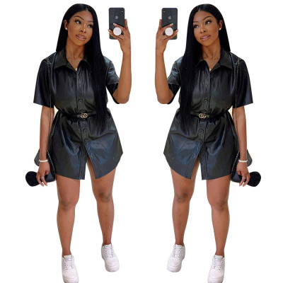 Latest Black Short Clubwear Half Sleeves Female Dress F8233