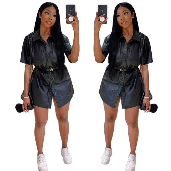 Latest Black Short Clubwear Half Sleeves Female Dress F8233