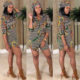 Half Sleeves Print Shirt Dress OEP5280