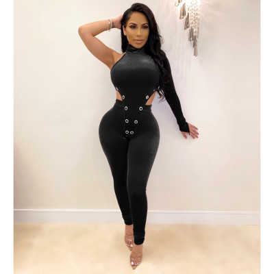 Hollow off-the-shoulder velvet suit ME2812