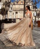 Sexy V-neck dress with long dress YL1201