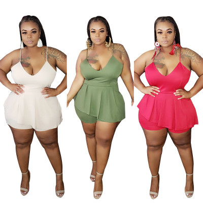 Strapless backless solid color sexy fake two-piece hakama suit YF1156