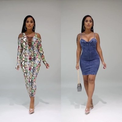Sexy Deep V Off Shoulder Slim Long Sleeve Dress YS329