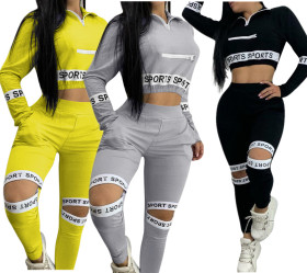 Womens autumn and winter new sports fashion suit casual two-piece suit YZ514