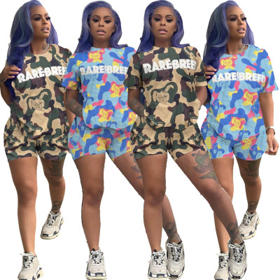 Fashion casual women's letter printed two-piece set R6283