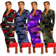 Reasonable Price Zipper Mid Waist Camouflage Ankle Length Dress JH130