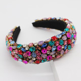 Baroque Geometric Wide-Brimmed Color Ciamond Prom Catwalk Hair Accessory JB7691456