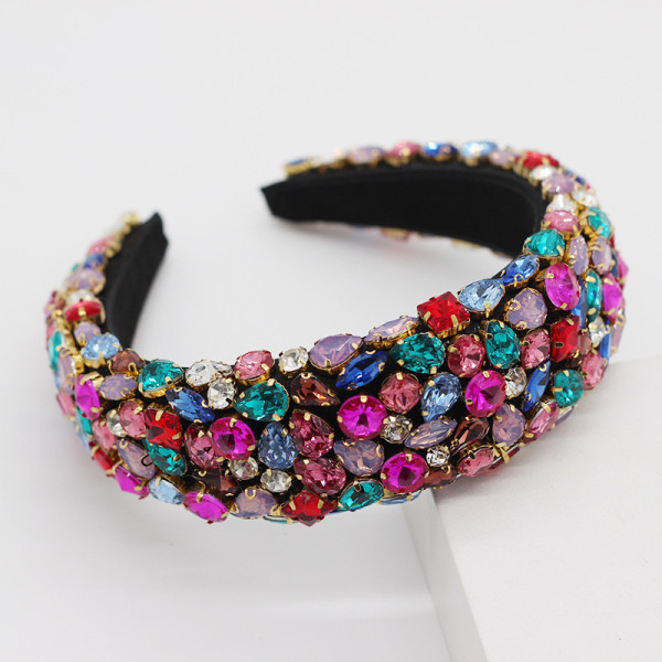Baroque Geometric Wide-Brimmed Color Ciamond Prom Catwalk Hair Accessory JB7691456