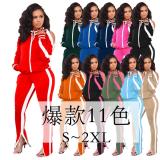 Sexy Solid Color Button Round Neck Long Sleeves Top H08-240