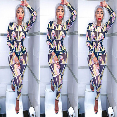 Sexy Head Print Two-Piece Set TZ98011