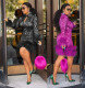 Hot Sell Printing Turn Down Collar Plus Size Women Wrap Dress H1262