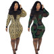 Wholesale Price Printing Women Mesh Patchwork Midi Dress LMM8102