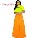 Wholesale Loose Printing Summer Pleated Skirt CCY8137