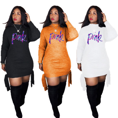 Winter Women's Clothes Cheap Bandage Long Sleeve Women Dress FH068