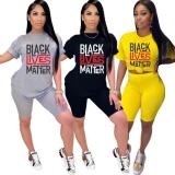 Women's street hipster letter printing suit two-piece set DN8396