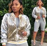 Sequin Coat Fashion Women Autumn Tops TRS886