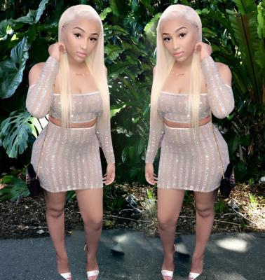 Sequined Skirt Set Two-piece Set Nightclub QQM3526