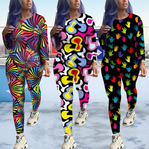 Trendy 2 Pieces Bodycon Tie Dye Casual Women Outfits MA6245