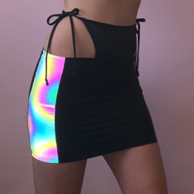 Sexy temperament women's collage bag hip skirt skirt FLY92295