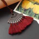 Beautiful Sector Shape Pendant Tassel Necklace Match Garments SD0735