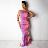 Bunch dress temperament sleeveless hollow beach dress NS4120