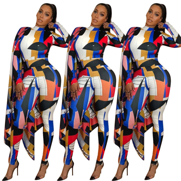 Unique Winter Colorful Slim Fitting Jumpsuit With Cloak ED8138