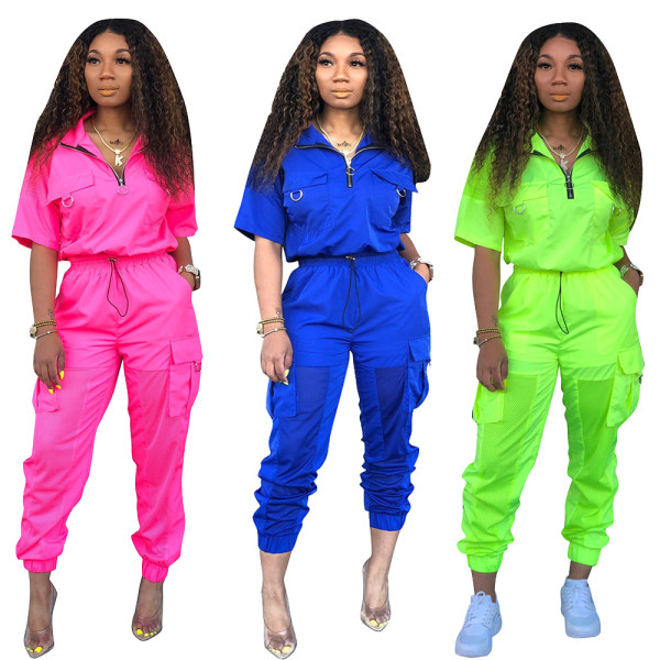 Plain Color Ladies Summer 2 Pieces Hiking Outfits CM572