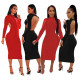 Fashion Sexy Women Solid Color Backless Dress SH7158