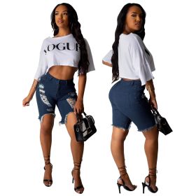 Hand-worn high waist washed stretch sexy denim pants HSF2075