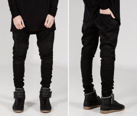 Locomotive personality folds Slim pants high elastic jeans TX999